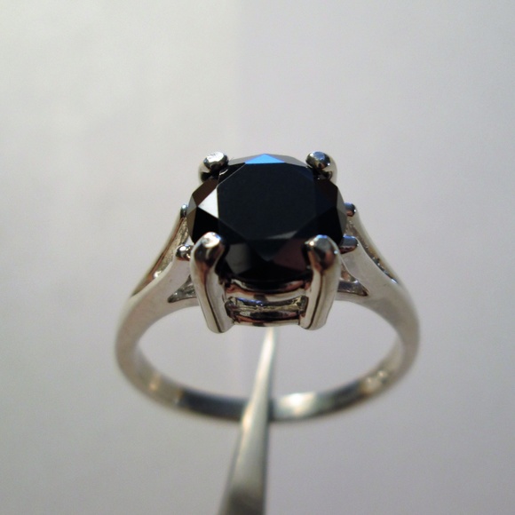 2.25ct Real Natural Black Diamond Ring, Appraisal, Free Diamond Tester - Picture 1 of 7